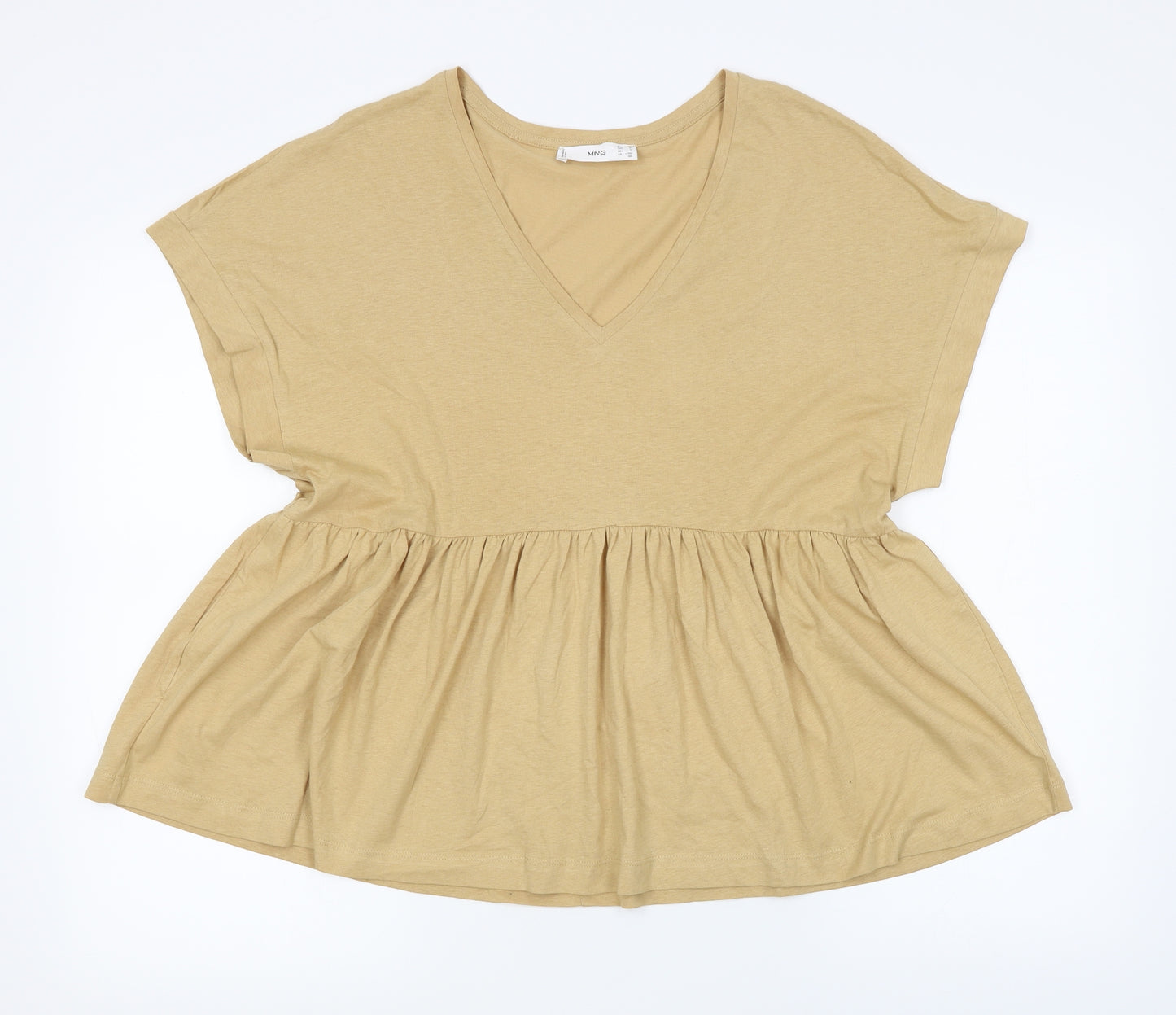 MNG Womens Beige   Basic T-Shirt Size M