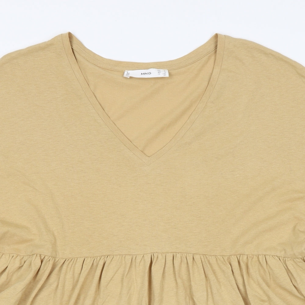 MNG Womens Beige   Basic T-Shirt Size M