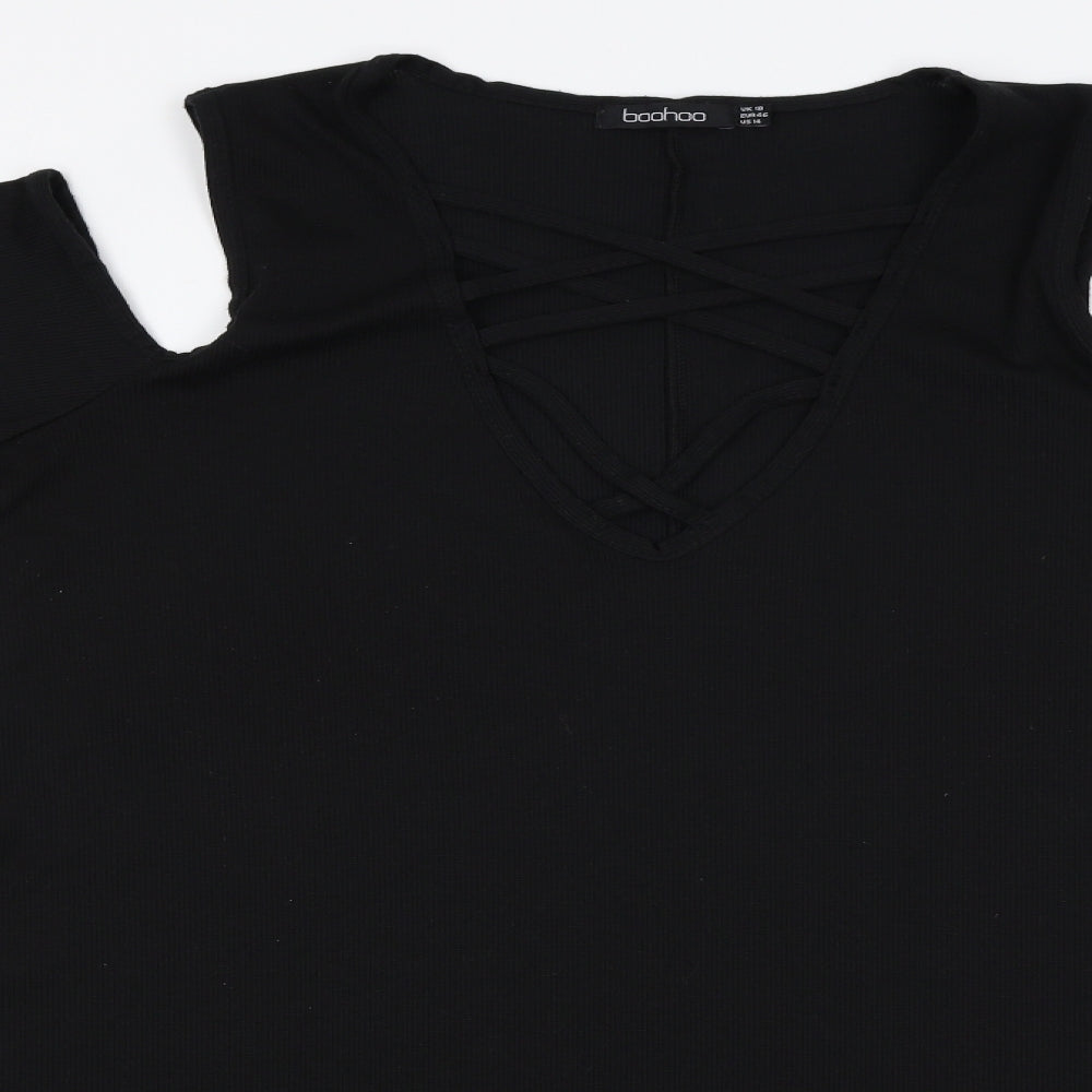 Boohoo Womens Black   T-Shirt Dress  Size 18
