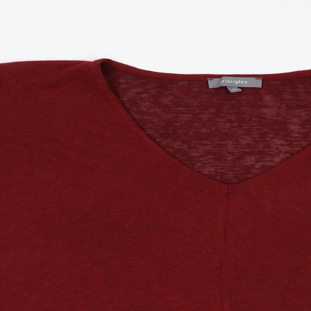 Principles Womens Red  Knit Pullover Jumper Size 12