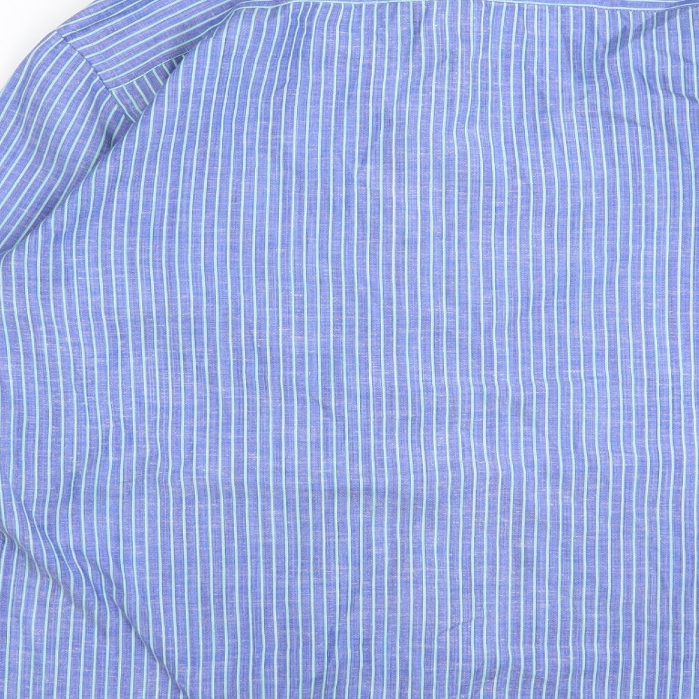 blue park Mens Blue Striped   Button-Up Size 40