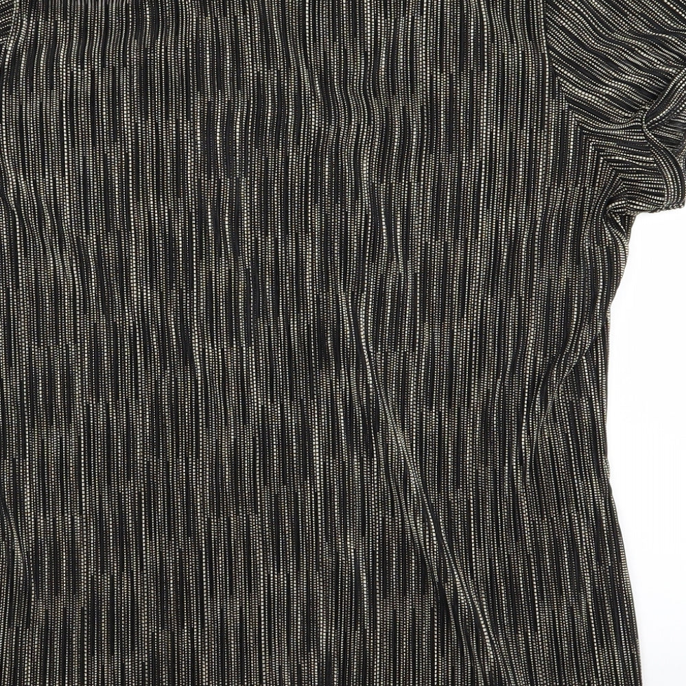 NEXT Womens Black  Rayon Basic Button-Up Size 14