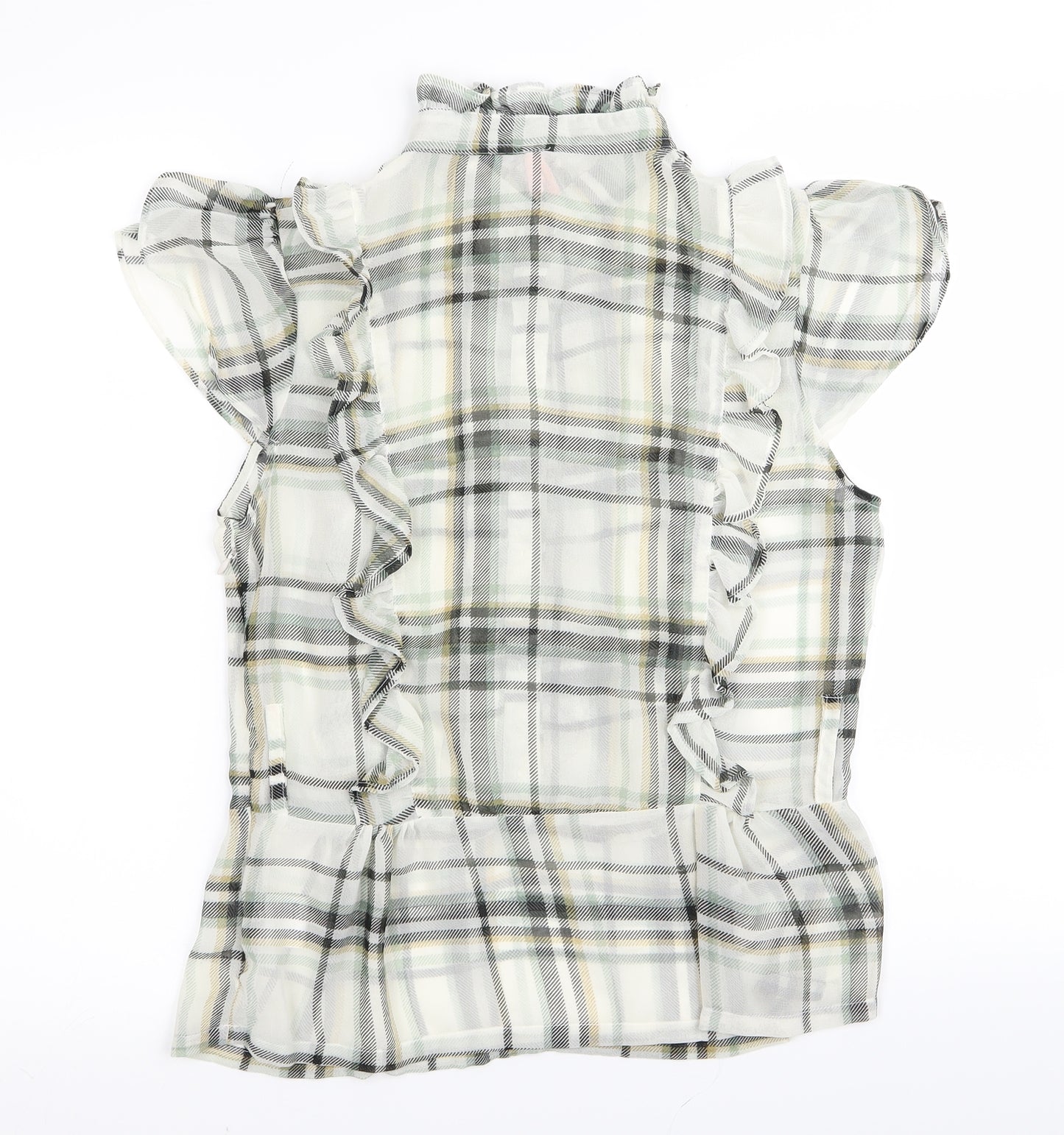 Miso Womens White Check  Basic Blouse Size 12