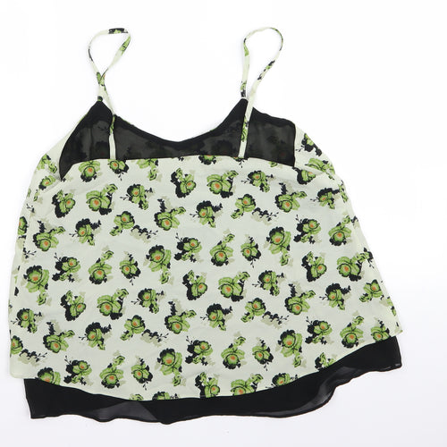 Topshop Womens Green Floral  Basic Blouse Size 10