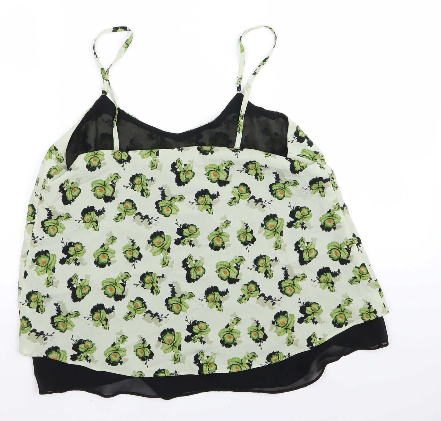 Topshop Womens Green Floral  Basic Blouse Size 10