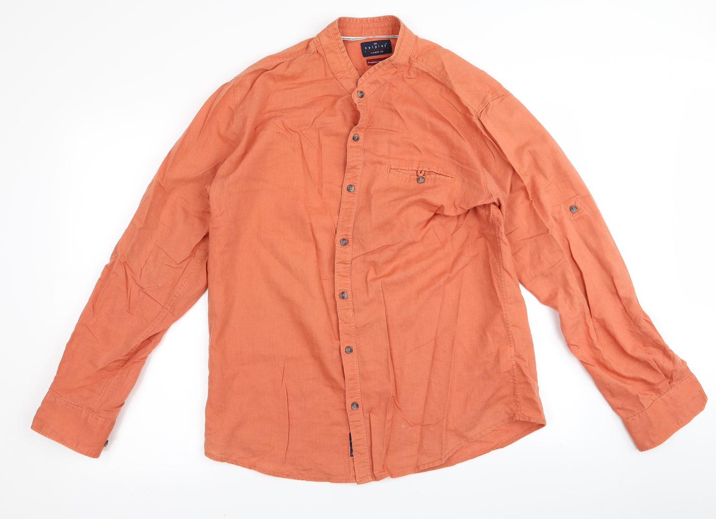 netplay Mens Orange    Button-Up Size 21
