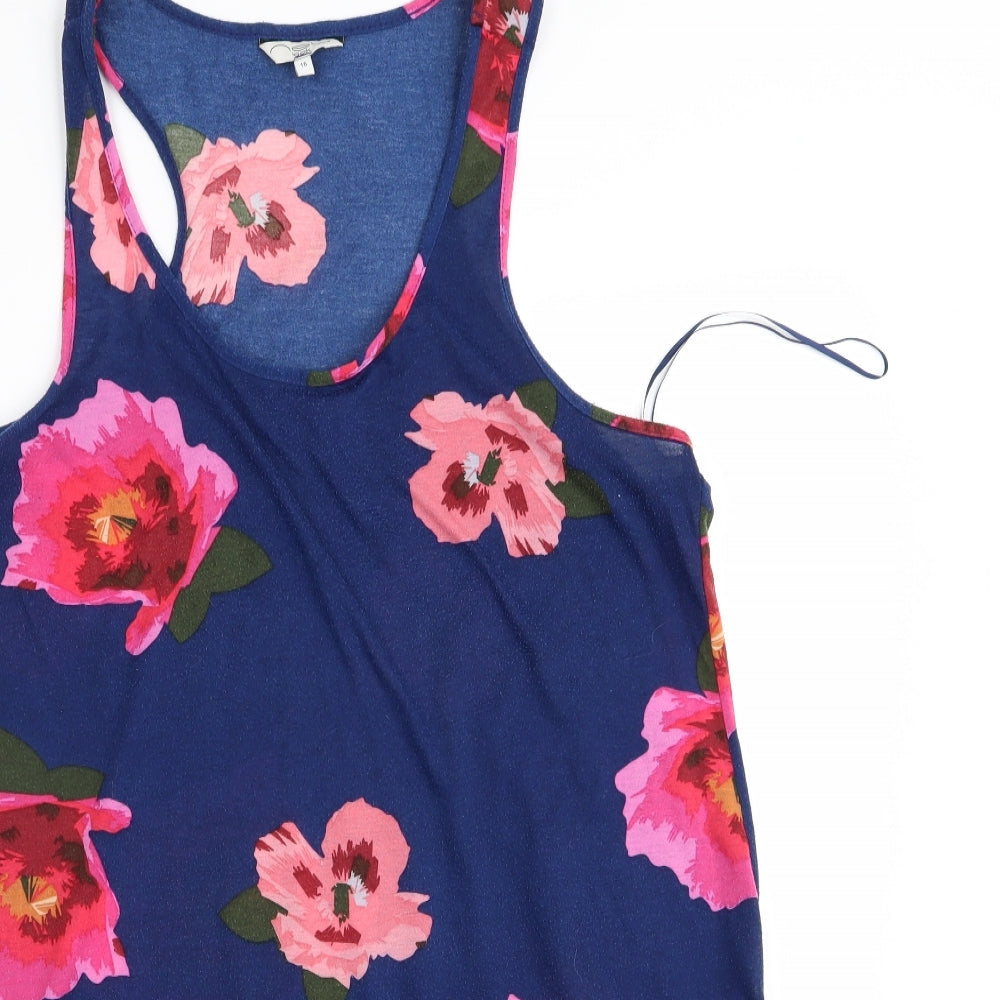 New Look Womens Blue Floral  A-Line  Size 16
