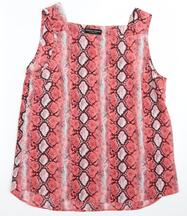 Dorothy Perkins Womens Pink Animal Print  Basic Tank Size 12
