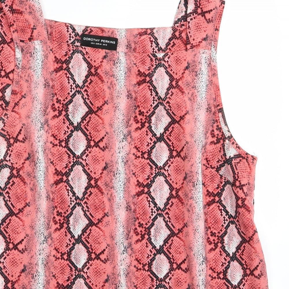 Dorothy Perkins Womens Pink Animal Print  Basic Tank Size 12