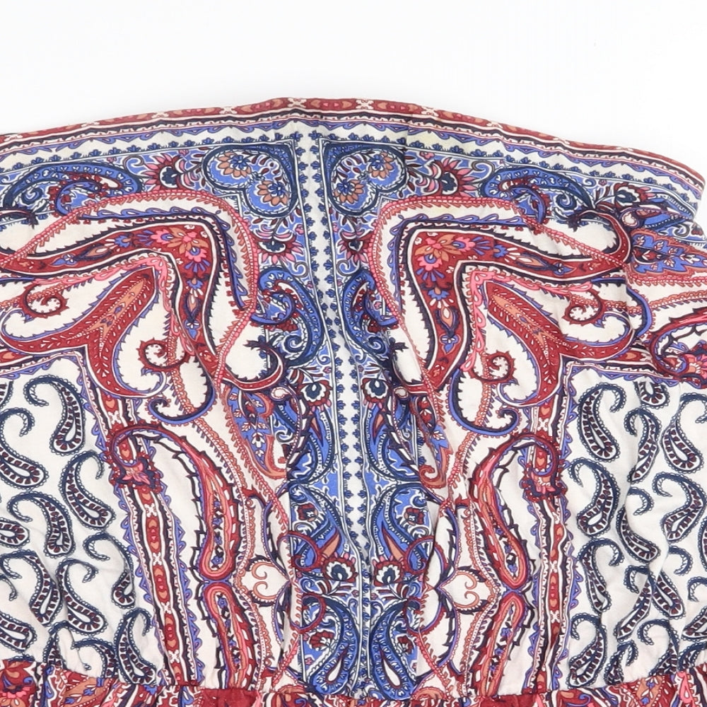Warehouse Womens Brown Paisley  Skater Set Size 12