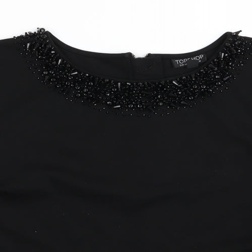 Topshop Womens Black  Rayon Basic T-Shirt Size 12