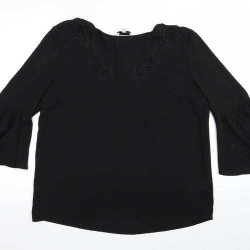 Warehouse Womens Black   Basic Blouse Size 10