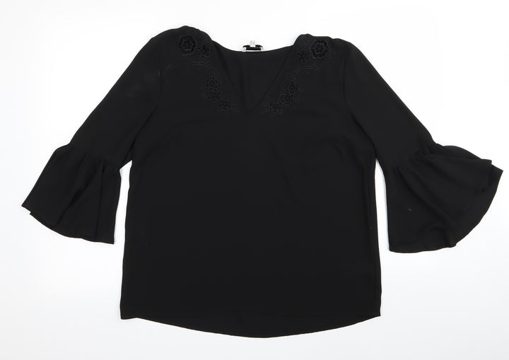 Warehouse Womens Black Basic Blouse Size 10
