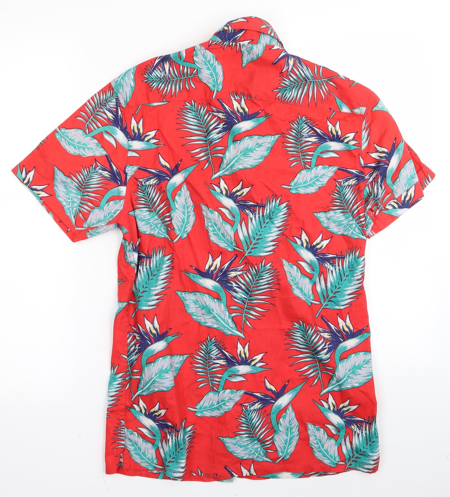 Primark Mens Red Floral   Button-Up Size S