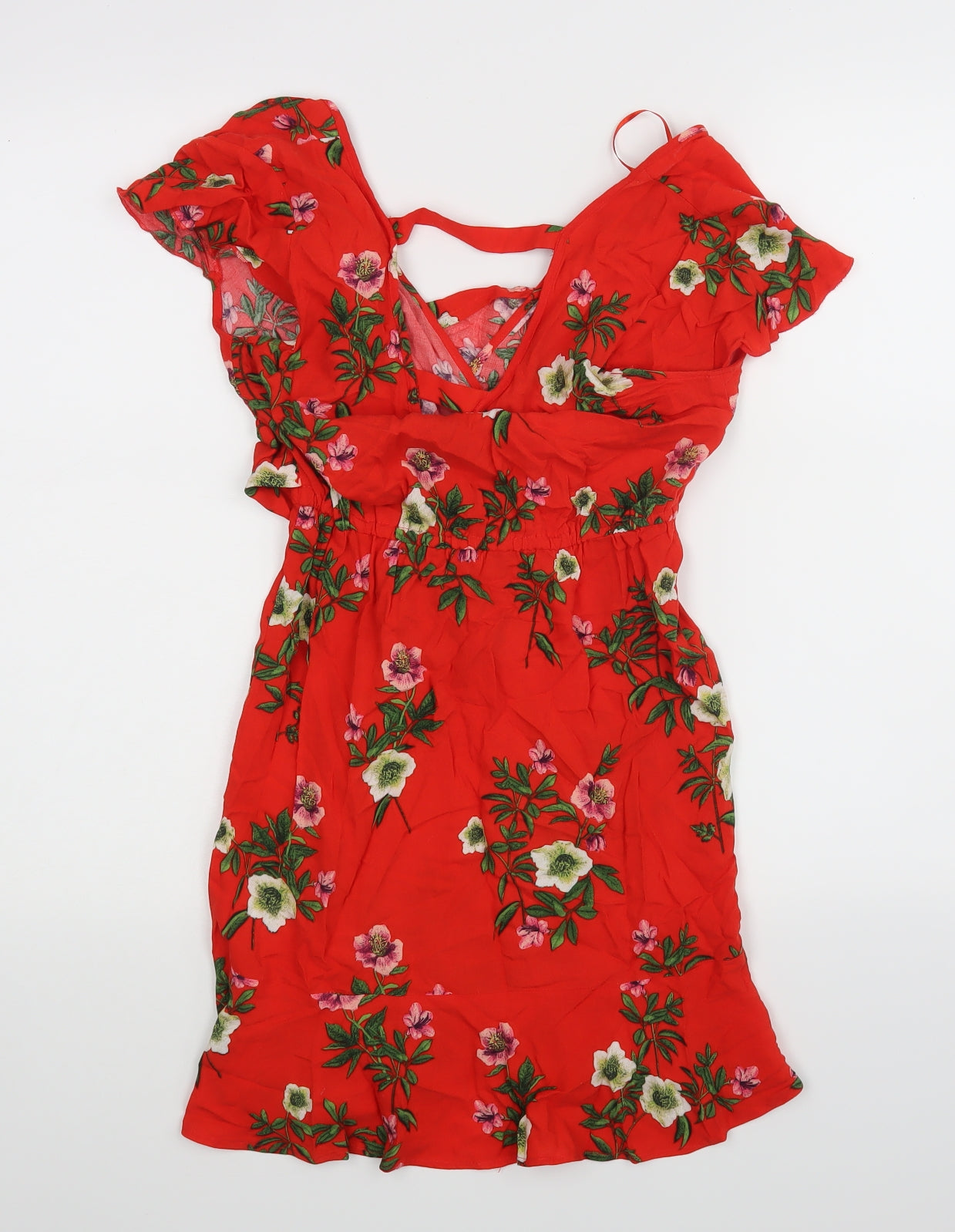 New Look Womens Red Floral  A-Line  Size 4