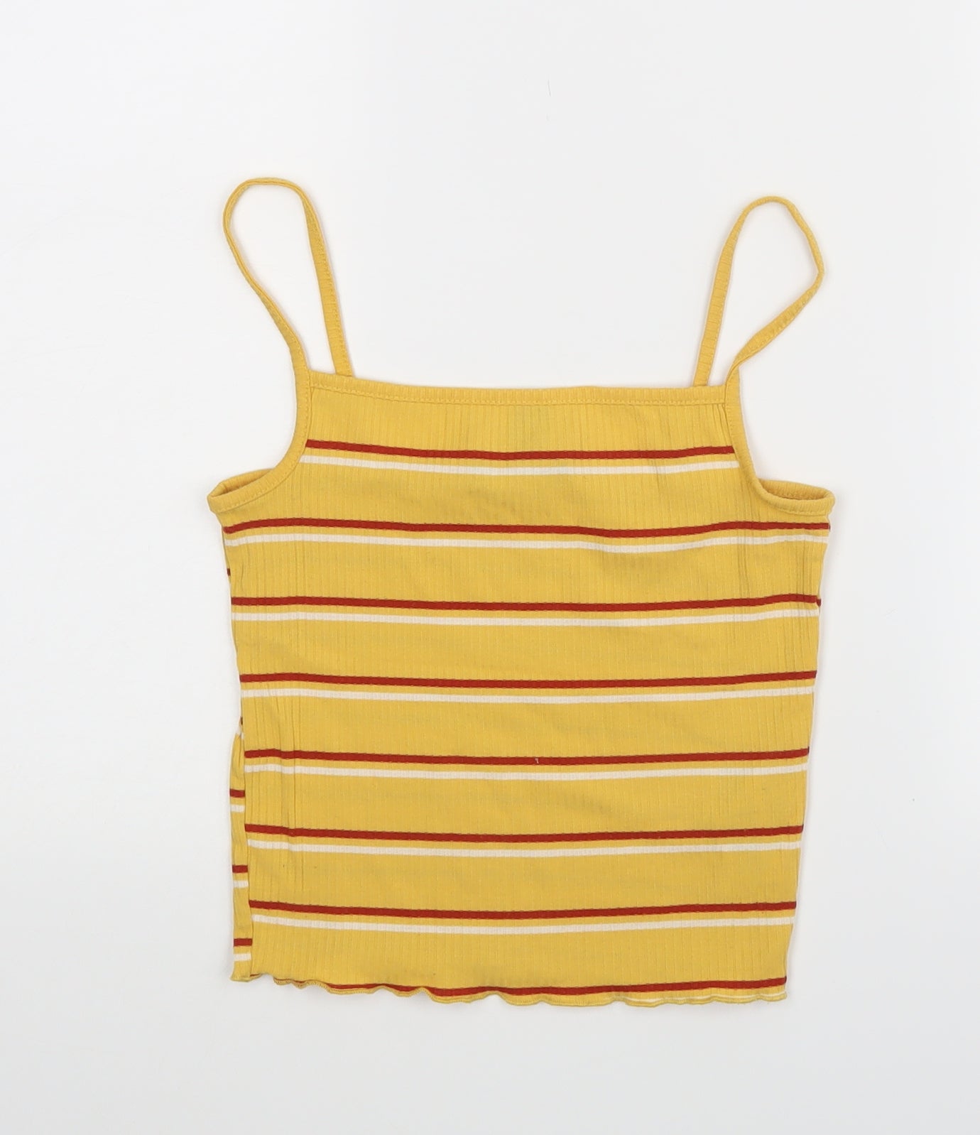 New Look Womens Yellow Striped  Basic Tank Size 6