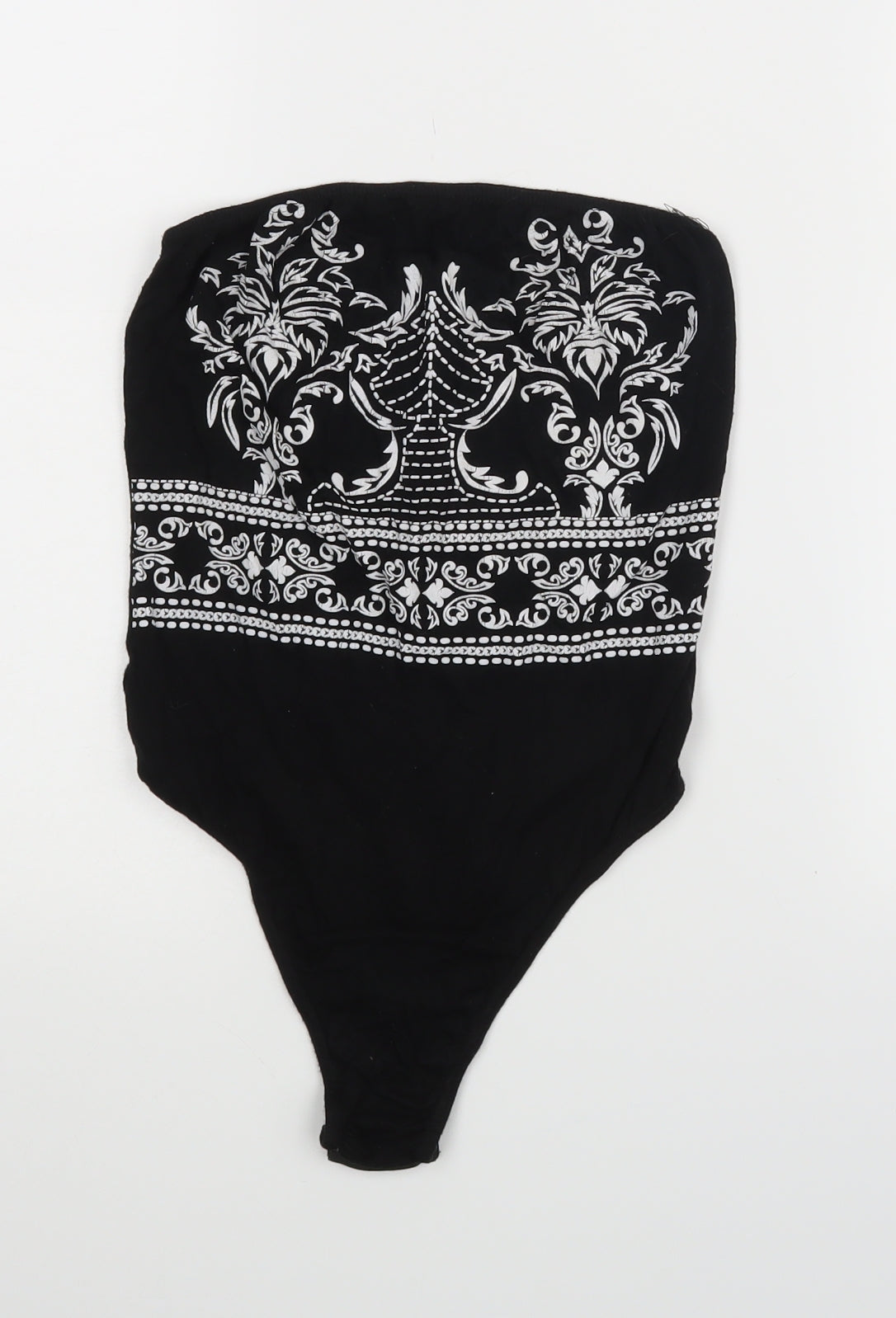 PRETTYLITTLETHING Womens Black   Bodysuit One-Piece Size 8