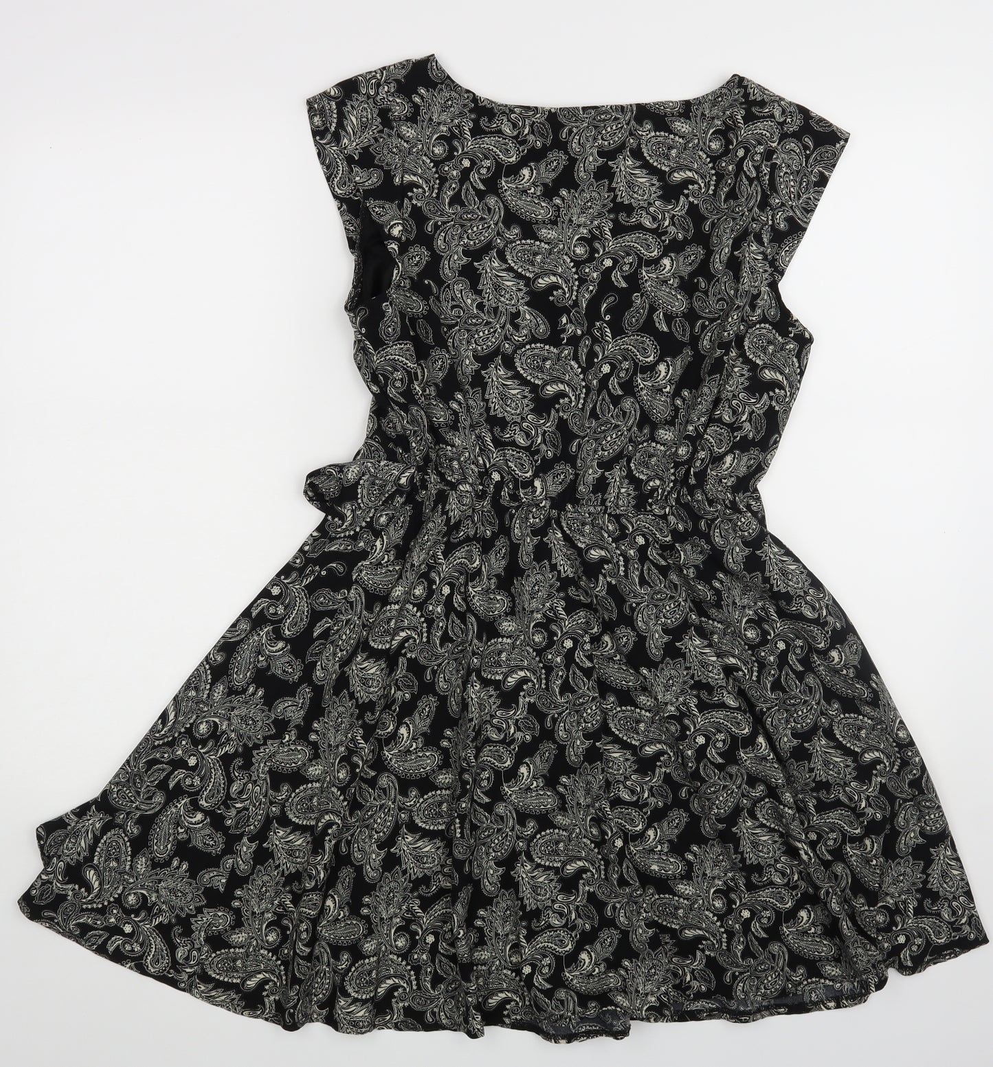 Snow Traffic Womens Black Floral  A-Line  Size S