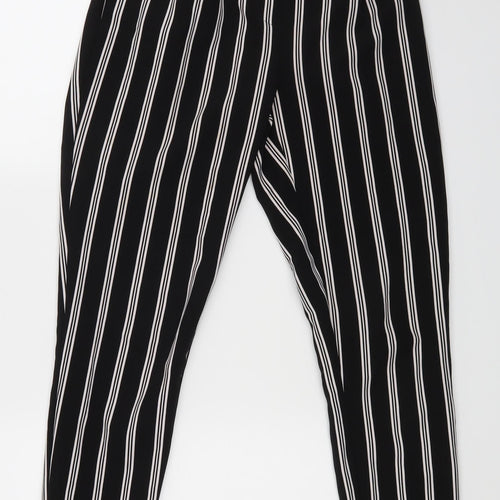 New Look Womens Black Striped  Dress Pants Trousers Size 6 L25 in