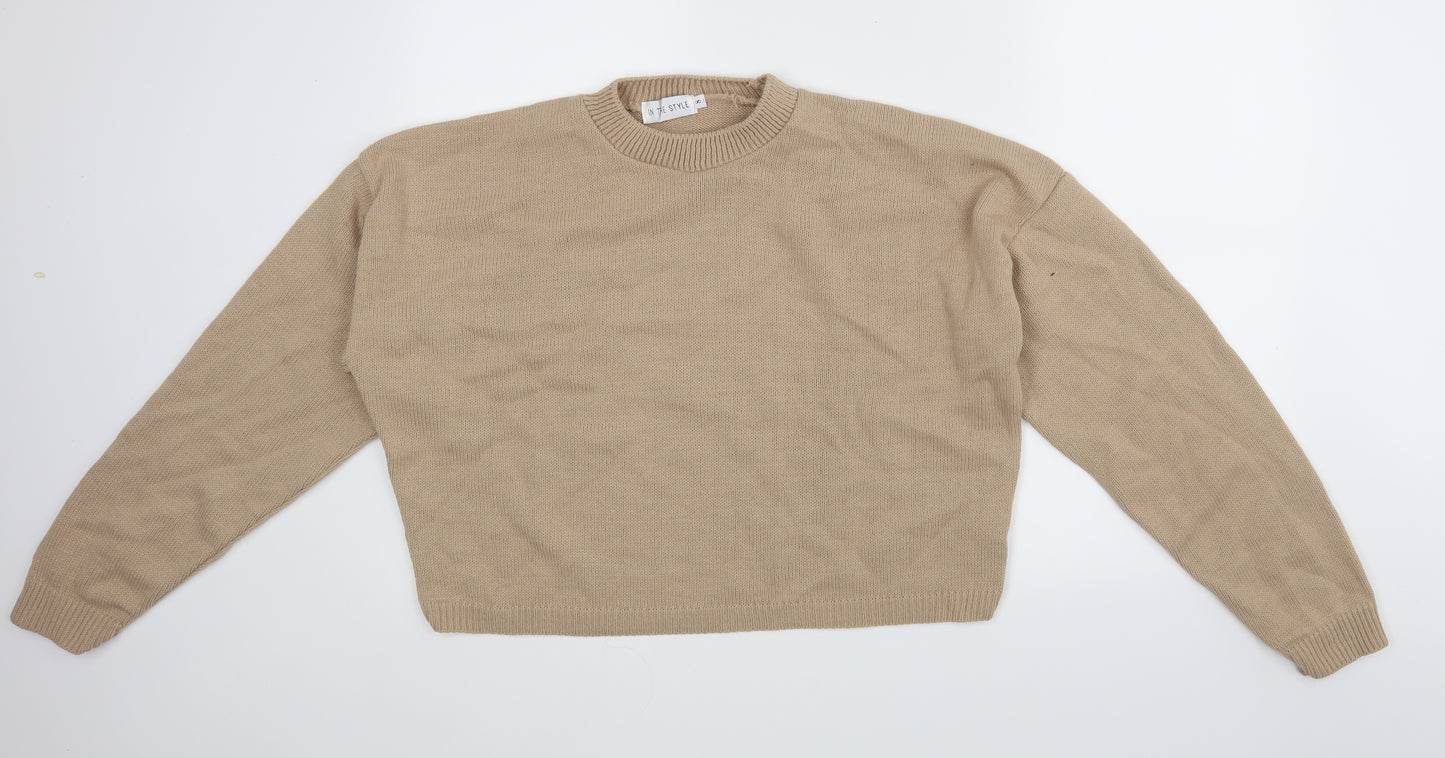 In the Style Womens Beige   Pullover Jumper Size 8