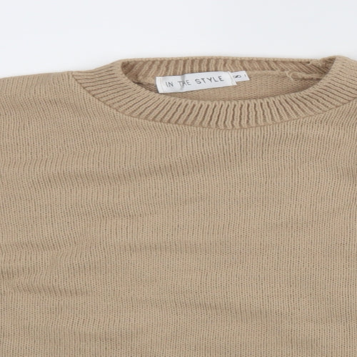 In the Style Womens Beige   Pullover Jumper Size 8