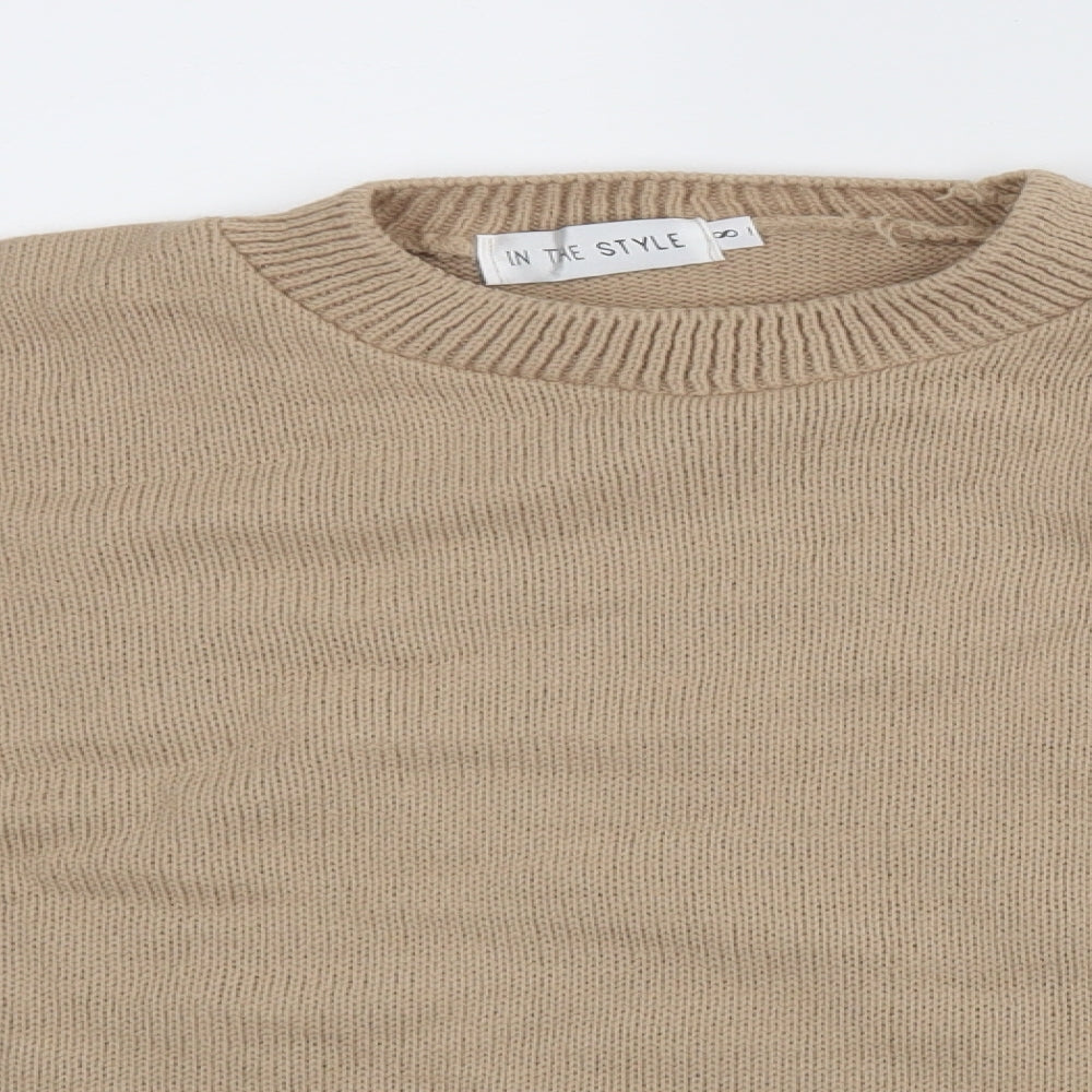 In the Style Womens Beige   Pullover Jumper Size 8