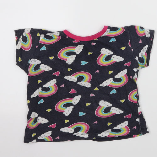 Kids Girls Black   Basic T-Shirt Size 5-6 Years