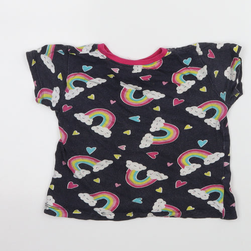 Kids Girls Black   Basic T-Shirt Size 5-6 Years