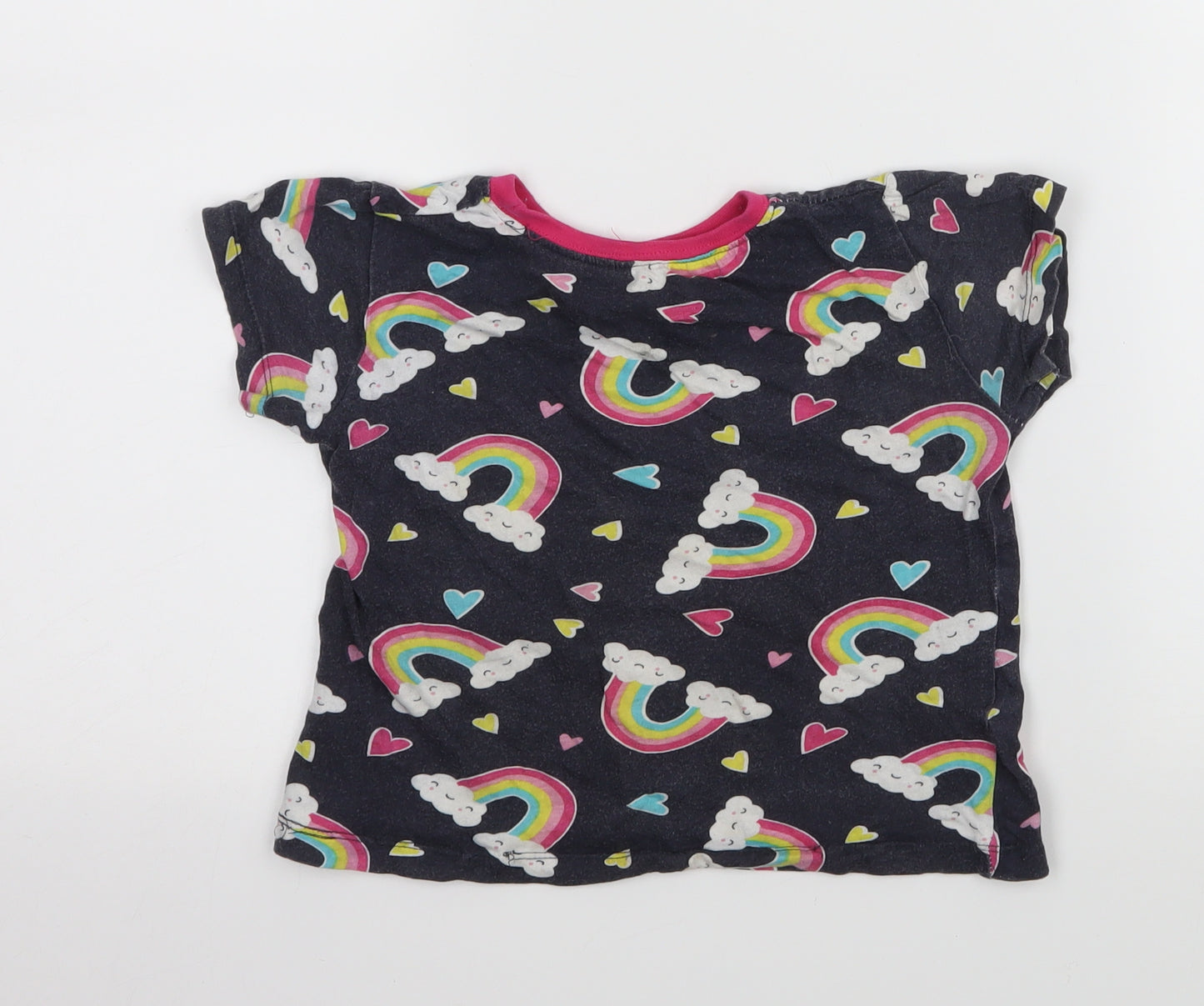 Kids Girls Black   Basic T-Shirt Size 5-6 Years