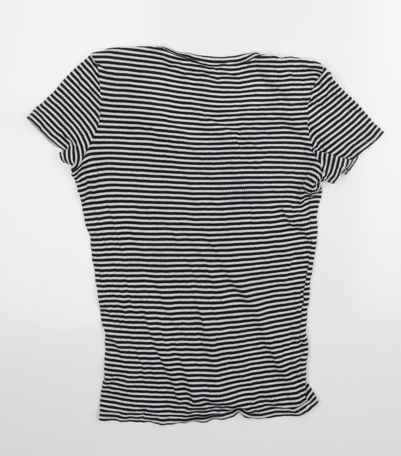 Lacoste Womens Black Striped  Basic T-Shirt Size 34