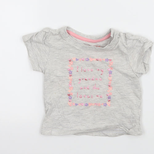 Primark Baby Grey   Basic T-Shirt Size 6-9 Months