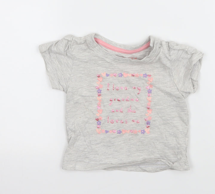 Primark Baby Grey Basic T-Shirt Size 6-9 Months