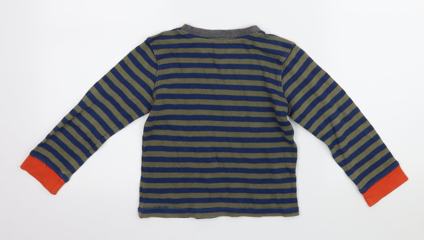 Miniclub Boys Green Striped  Pullover Jumper Size 3-4 Years