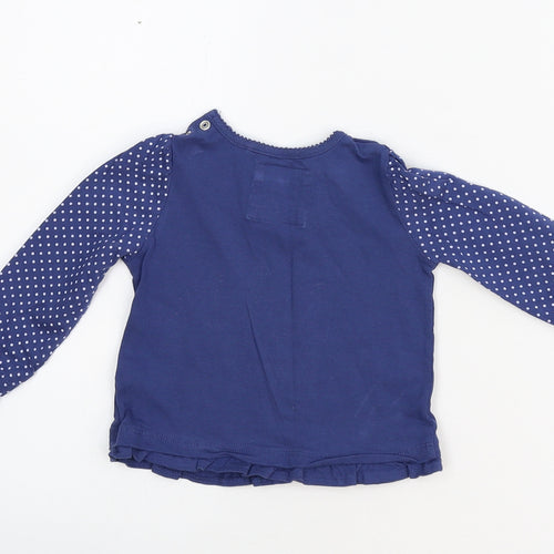 TU Girls Blue   Basic Blouse Size 6-9 Months  - bird