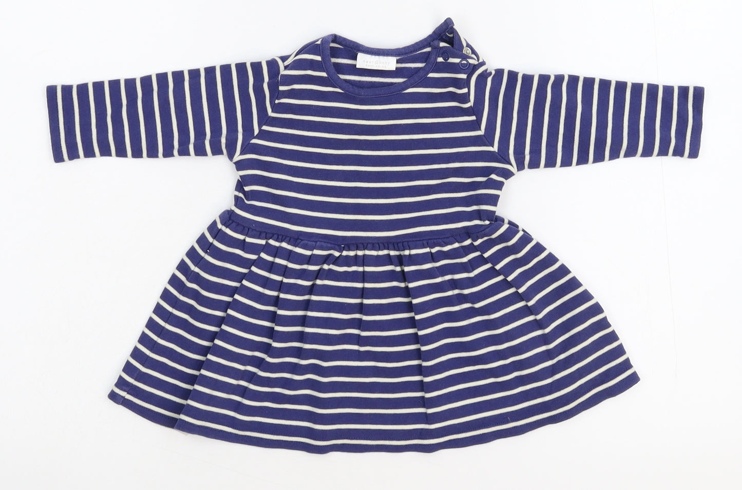 NEXT Girls Blue Pinstripe  Jumper Dress  Size 3-6 Months
