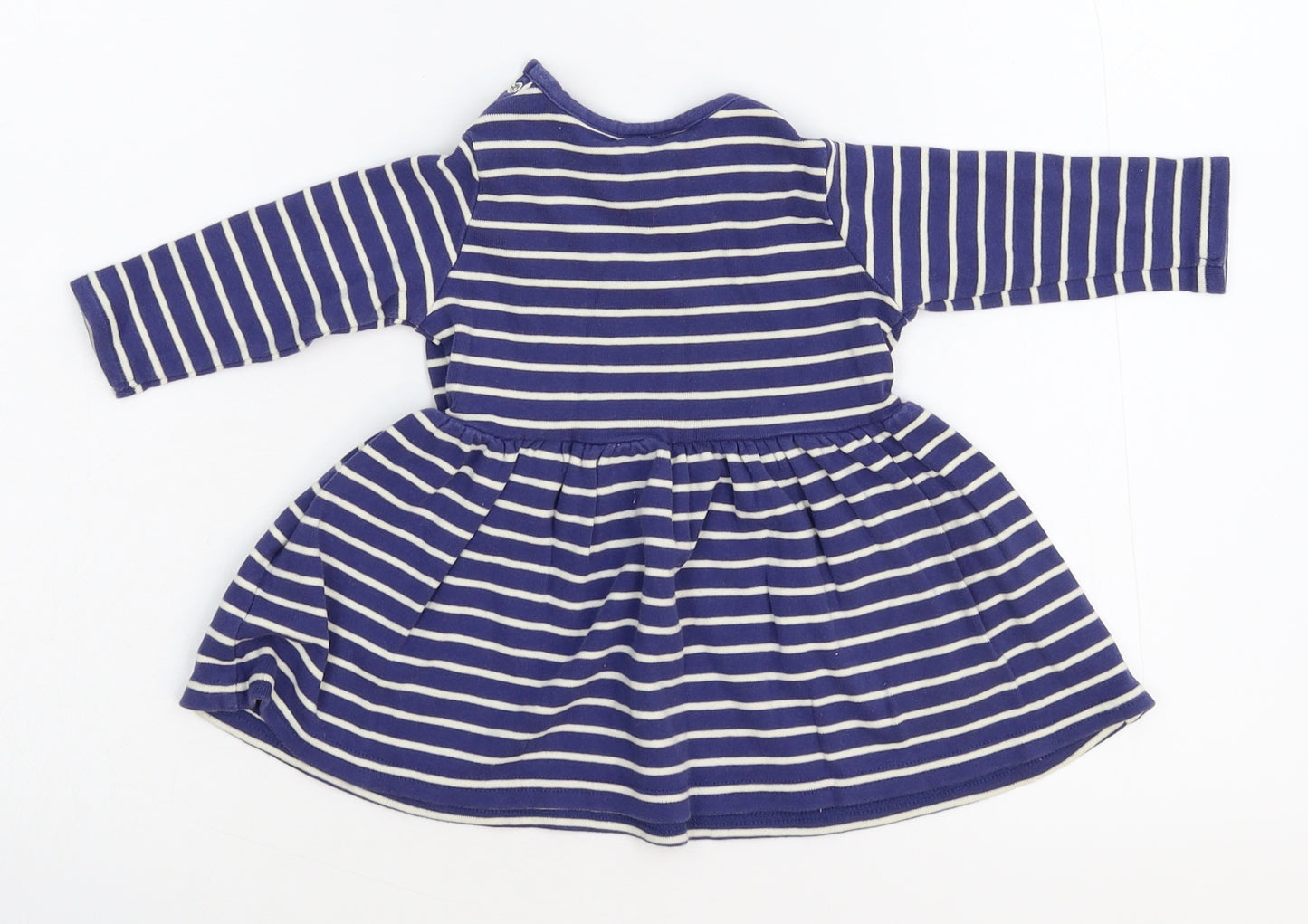 NEXT Girls Blue Pinstripe  Jumper Dress  Size 3-6 Months