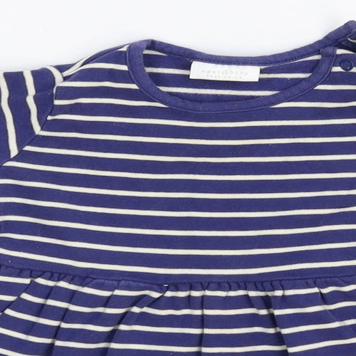NEXT Girls Blue Pinstripe  Jumper Dress  Size 3-6 Months