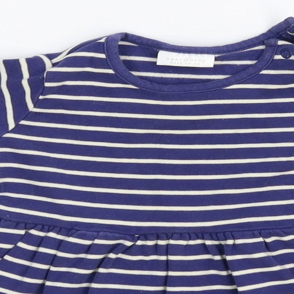NEXT Girls Blue Pinstripe  Jumper Dress  Size 3-6 Months