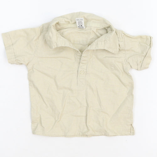 M&Co Boys Beige   Basic Dress Shirt Size 6-9 Months