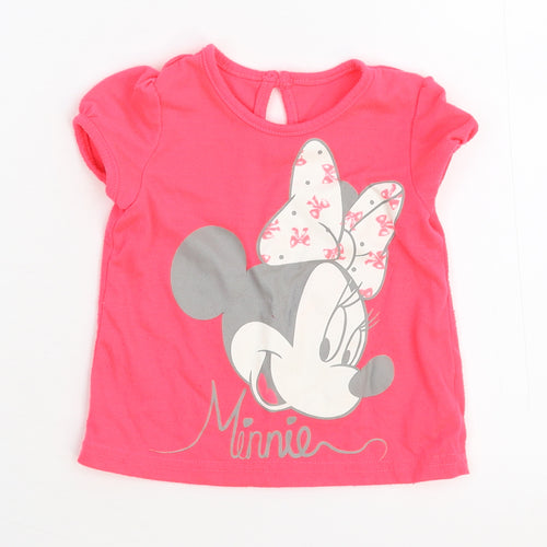 Disney Girls Pink   Basic T-Shirt Size 12-18 Months  - Mini Mouse