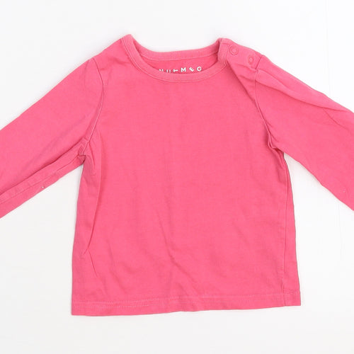 Nutmeg Girls Pink   Basic T-Shirt Size 6-9 Months
