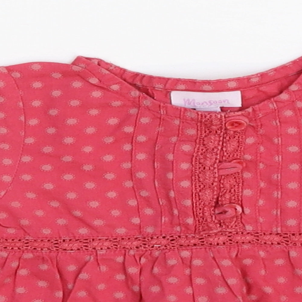 Moonsoon Girls Pink   Basic T-Shirt Size 6-9 Months
