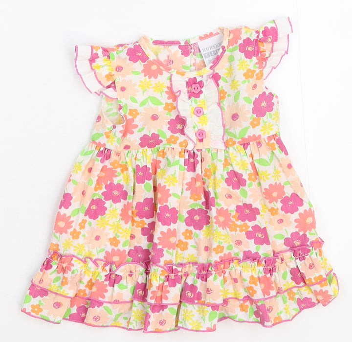 Nursery Time Girls Ivory Floral  Kaftan  Size 9-12 Months