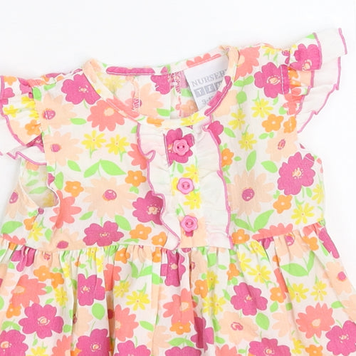 Nursery Time Girls Ivory Floral  Kaftan  Size 9-12 Months