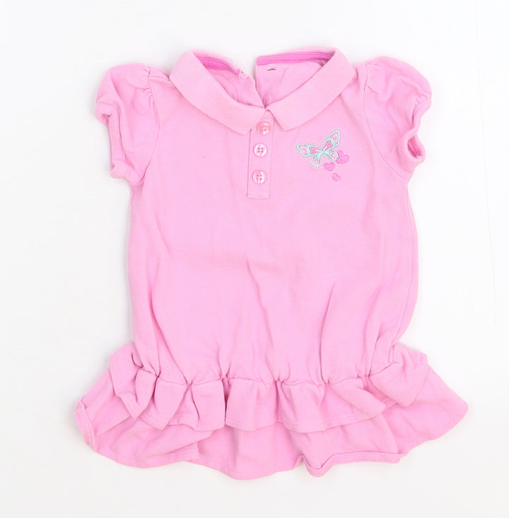 George Girls Pink   Shirt Dress  Size 6-9 Months