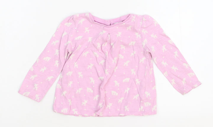 F&F Girls Pink   Basic T-Shirt Size 6-9 Months  - Bambi