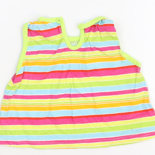 Cherokee Girls Multicoloured Striped  Basic Tank Size 9-12 Months