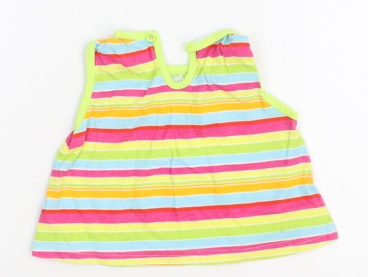 Cherokee Girls Multicoloured Striped Basic Tank Size 9-12 Months