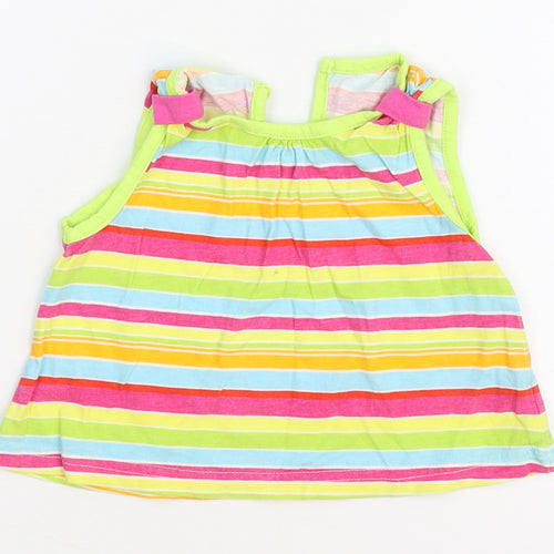 Cherokee Girls Multicoloured Striped  Basic Tank Size 9-12 Months
