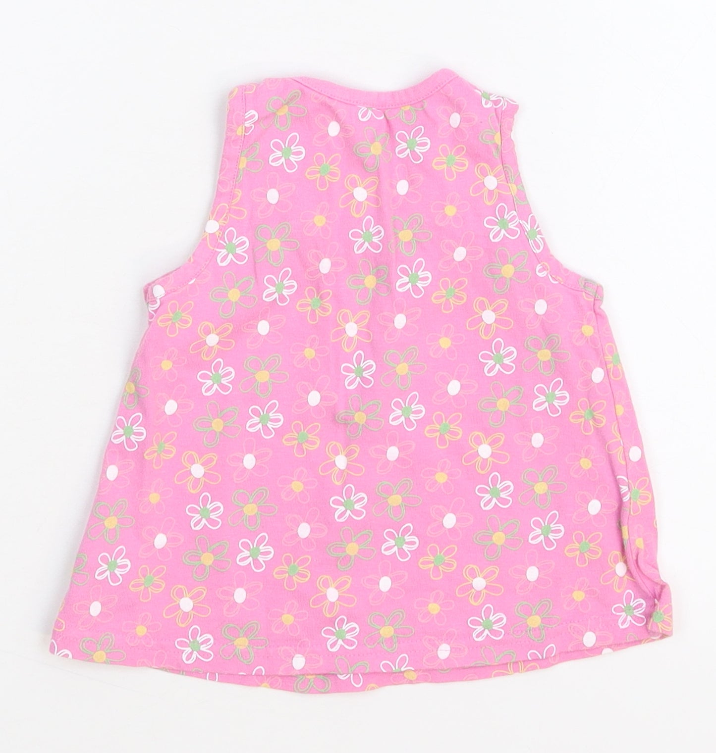 George Girls Pink Floral  Basic Tank Size 6-9 Months